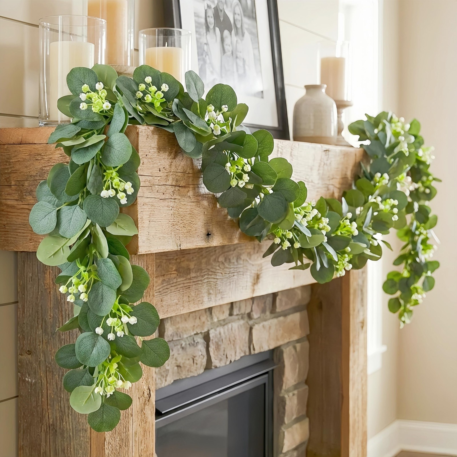 Artificial Eucalyptus Garland 8 Pack, Faux Eucalyptus Greenery Garland 6 ft, …