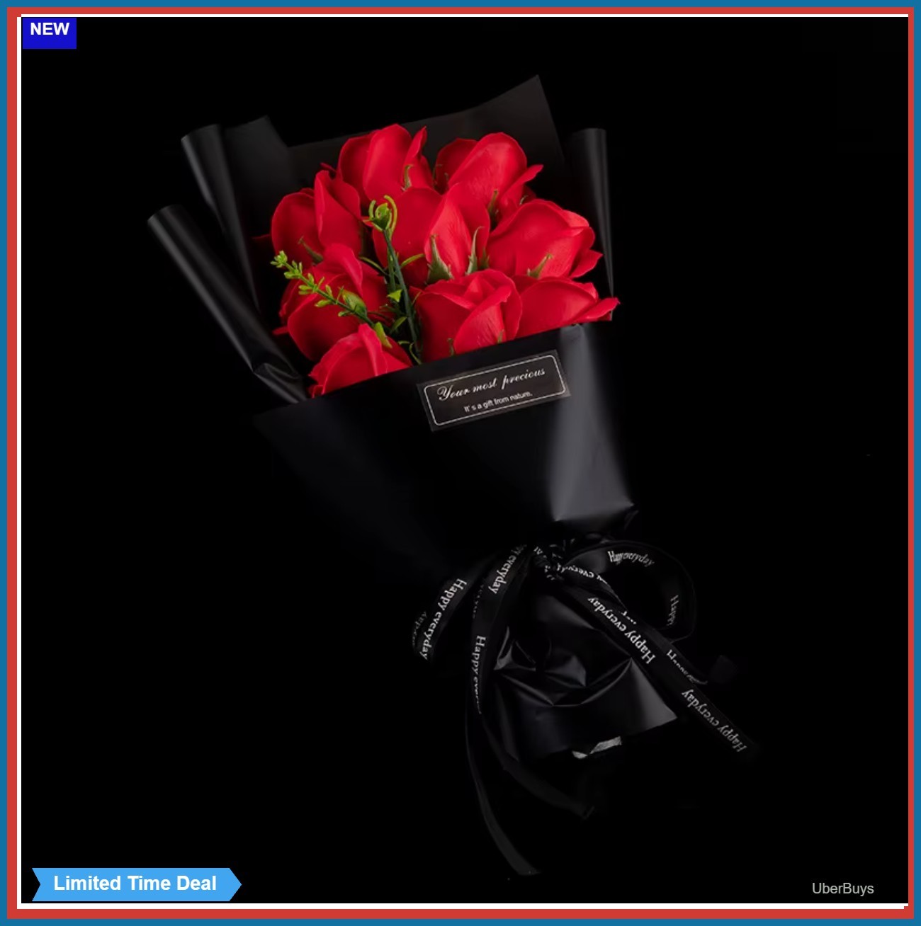 Soap Flower Rose Bouquet 9 Heads Artificial Flowers Gift Christmas Wedding