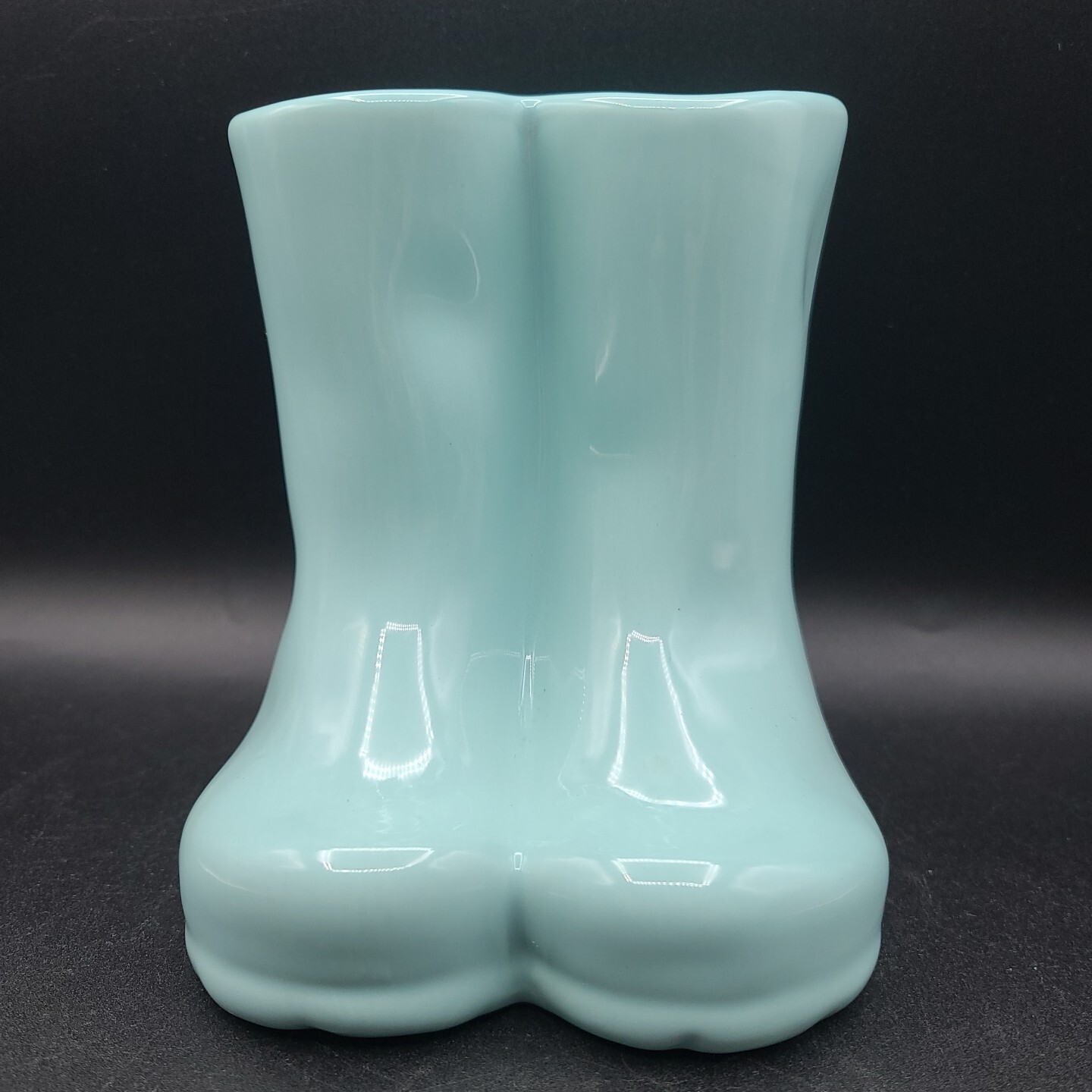 Rae Dunn “Fresh Herbs” Ceramic Rain / Garden Boots Herb Planter 7″ Aqua Blue