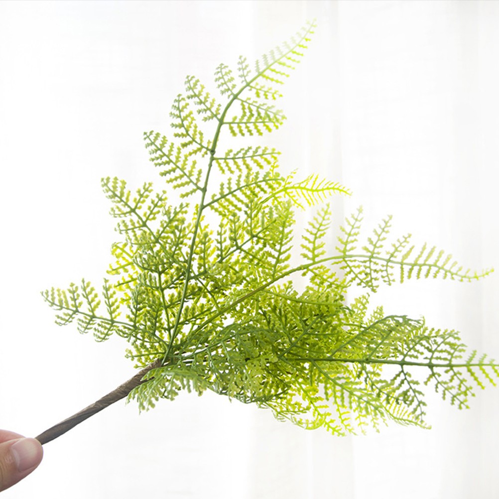 2Pcs Fake Fern Plant Light Green for Rustic Event Decor Tabletop Wall Display