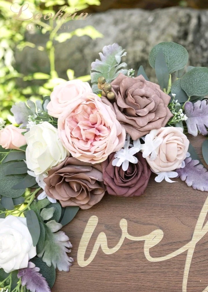 Lookein Artificial Flower Swag for Wedding Welcome Sign Floral Decoration