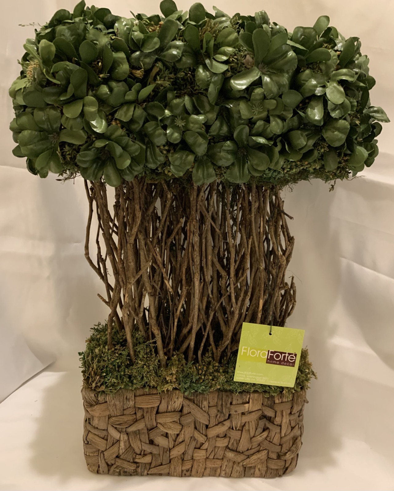 Tall Faux/Natural Topiary Arrangement in Woven Basket