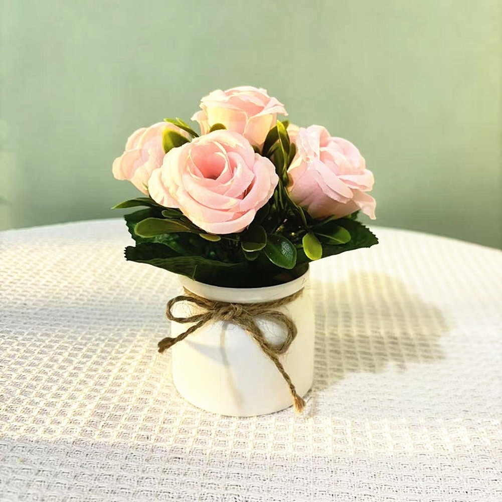 15cm Artificial Bonsai with Lifelike Petals for Indoor Table Decor
