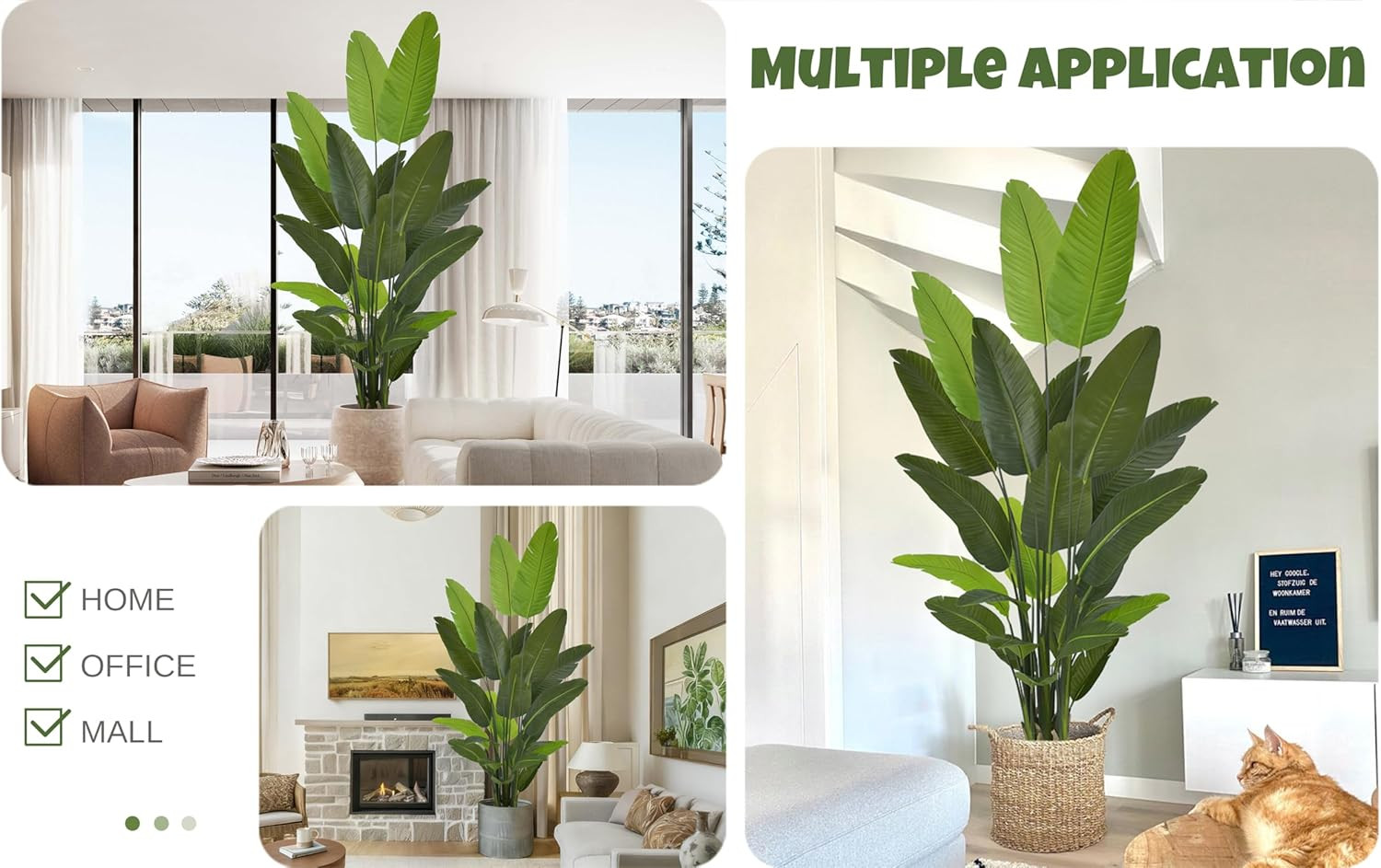 8FT Artificial Bird of Paradise Tree – Faux Tropical Plant for Home & Office