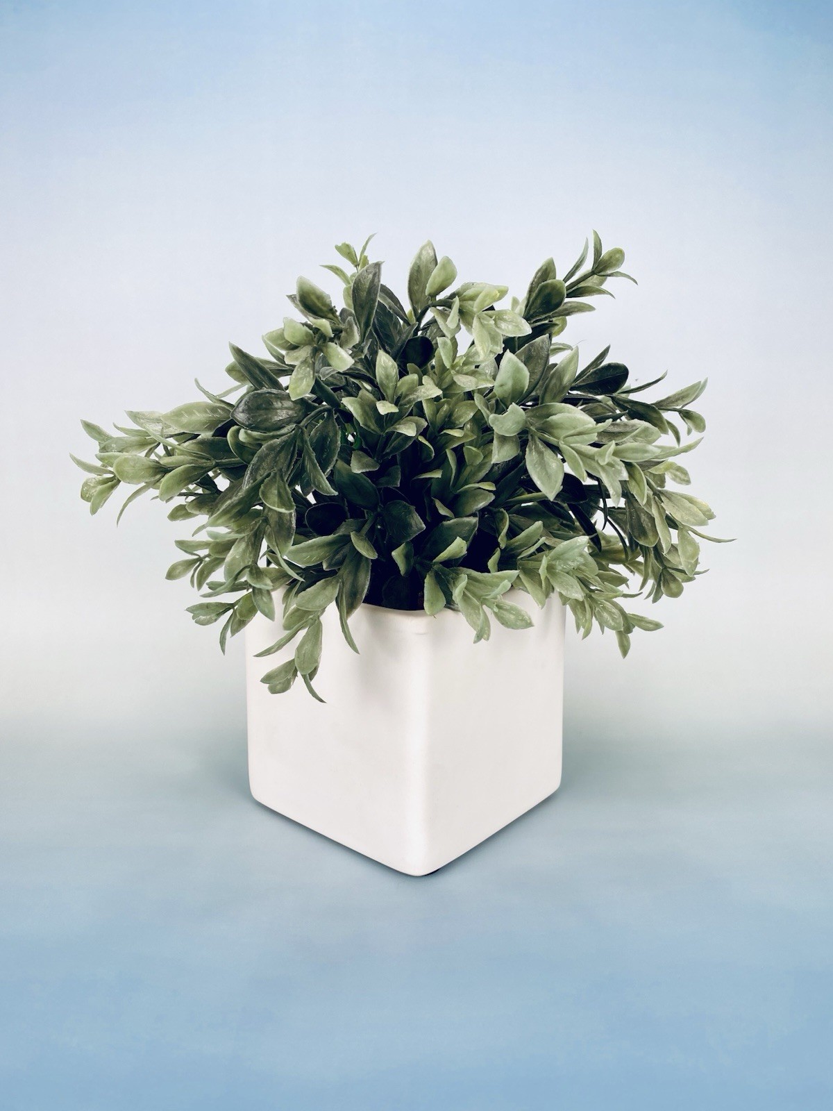 White Ceramic Square Planter Pot Faux Greenery Farmhouse Decor Hobby Lobby