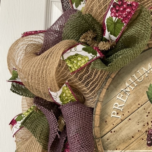 Wine Bar Wreath Handmade Deco Mesh