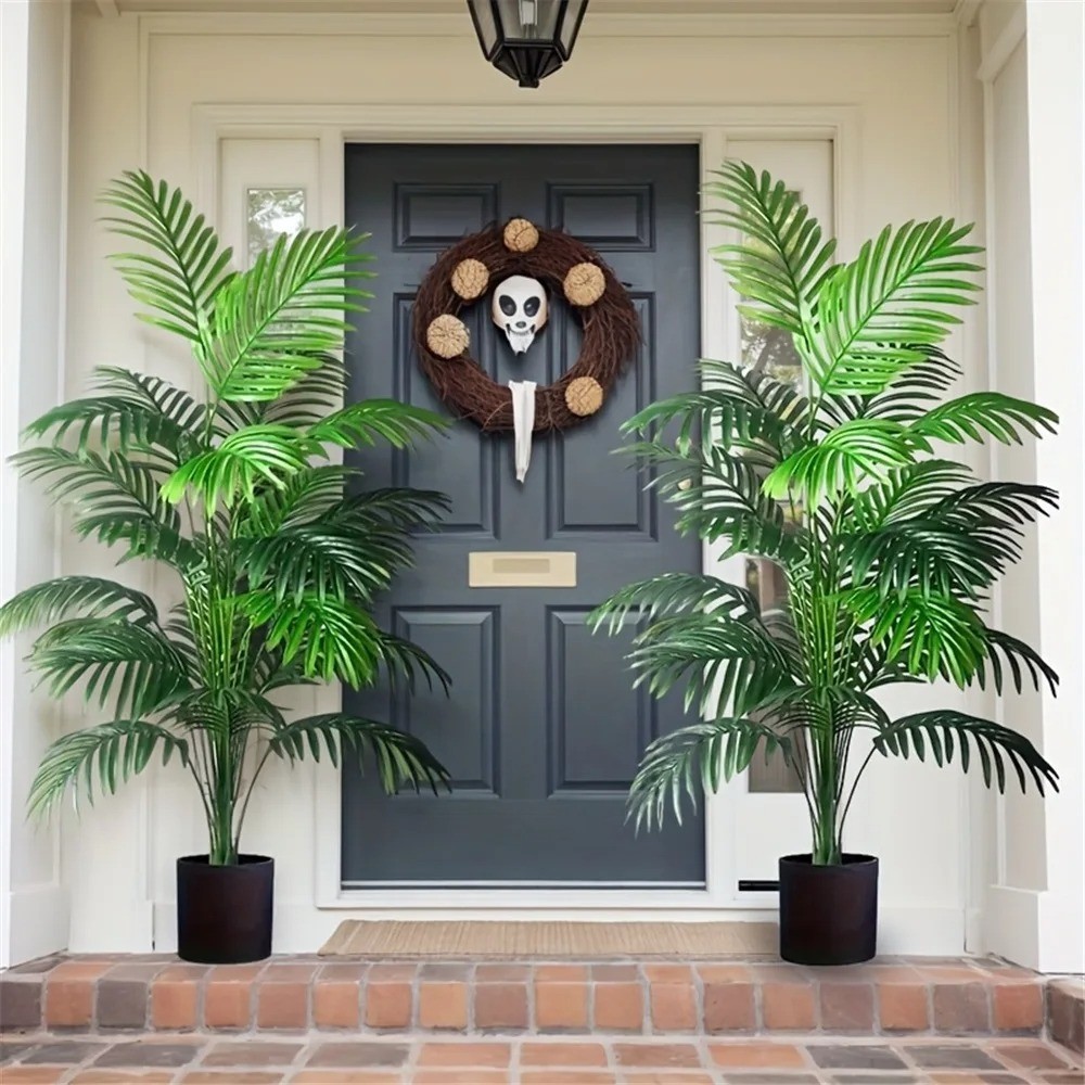 2PCS 24Leaves Areca palm simulation green plants realistic artificial trees suit