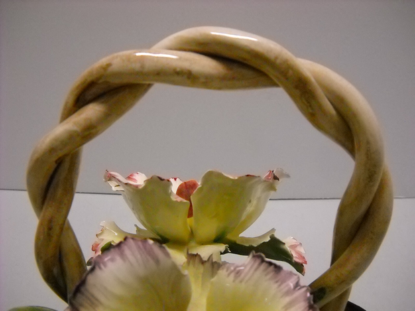 VINTAGE Capodimonte Porcelain Flower Basket Centerpiece Made in ITALY