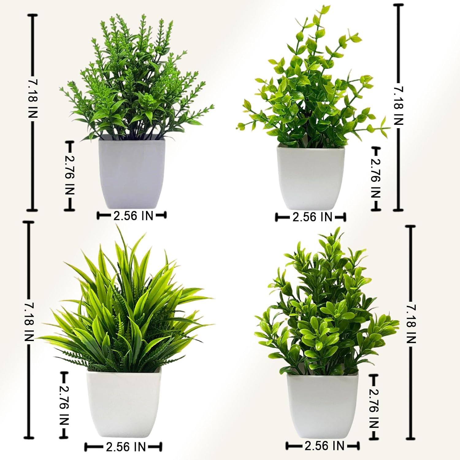 Fake Plants,4Pcs Mini Artificial Plants of Plastic Potted for Home Decor. | Life