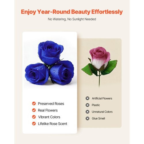 Forever Flowers, 27 Preserved Roses in a Heart Shape Box, Eternal Flowers Immort