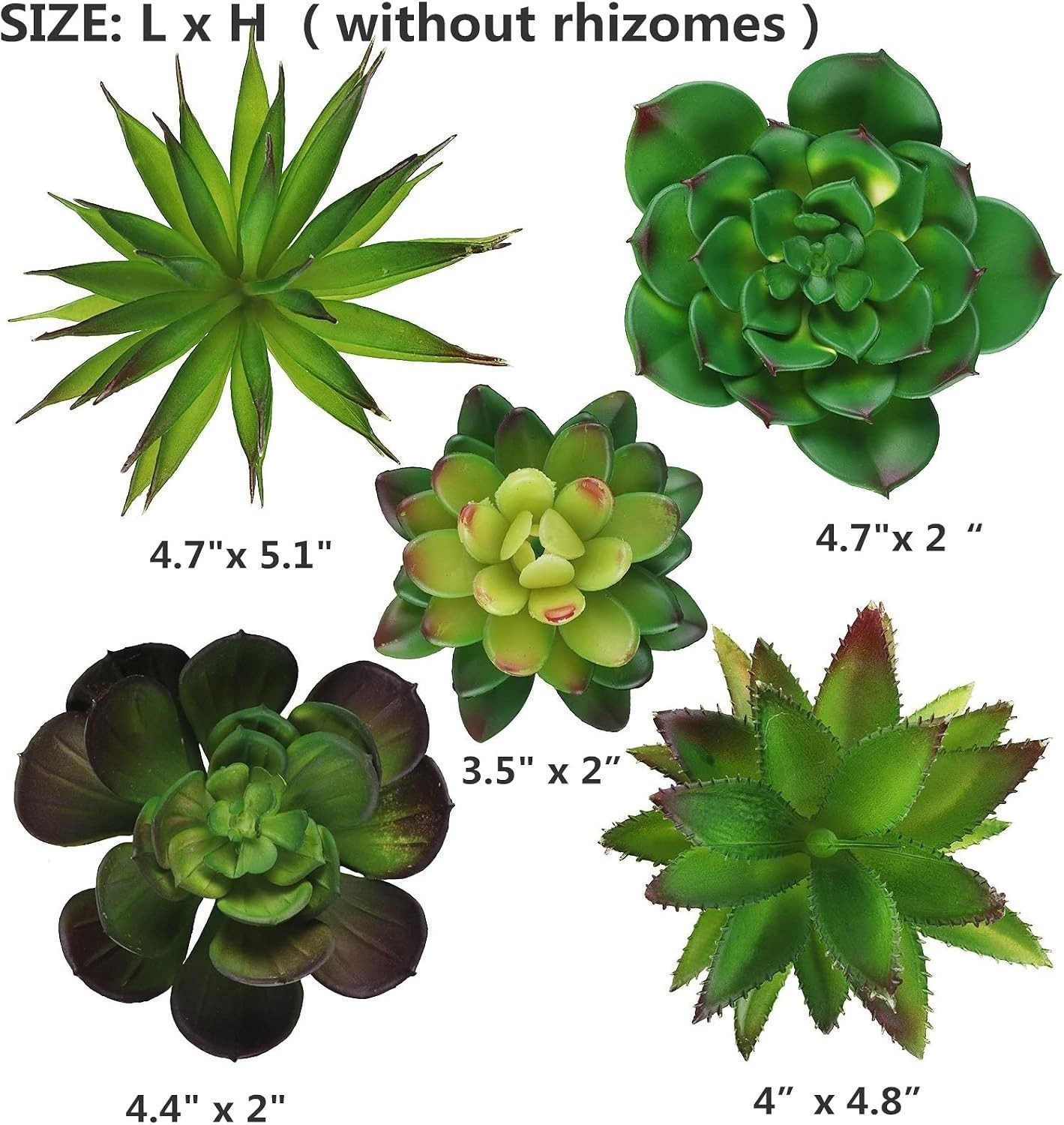 5 Pcs Faux Succulents Set, Realistic Fake Succulents, Artificial Hanging Orna…
