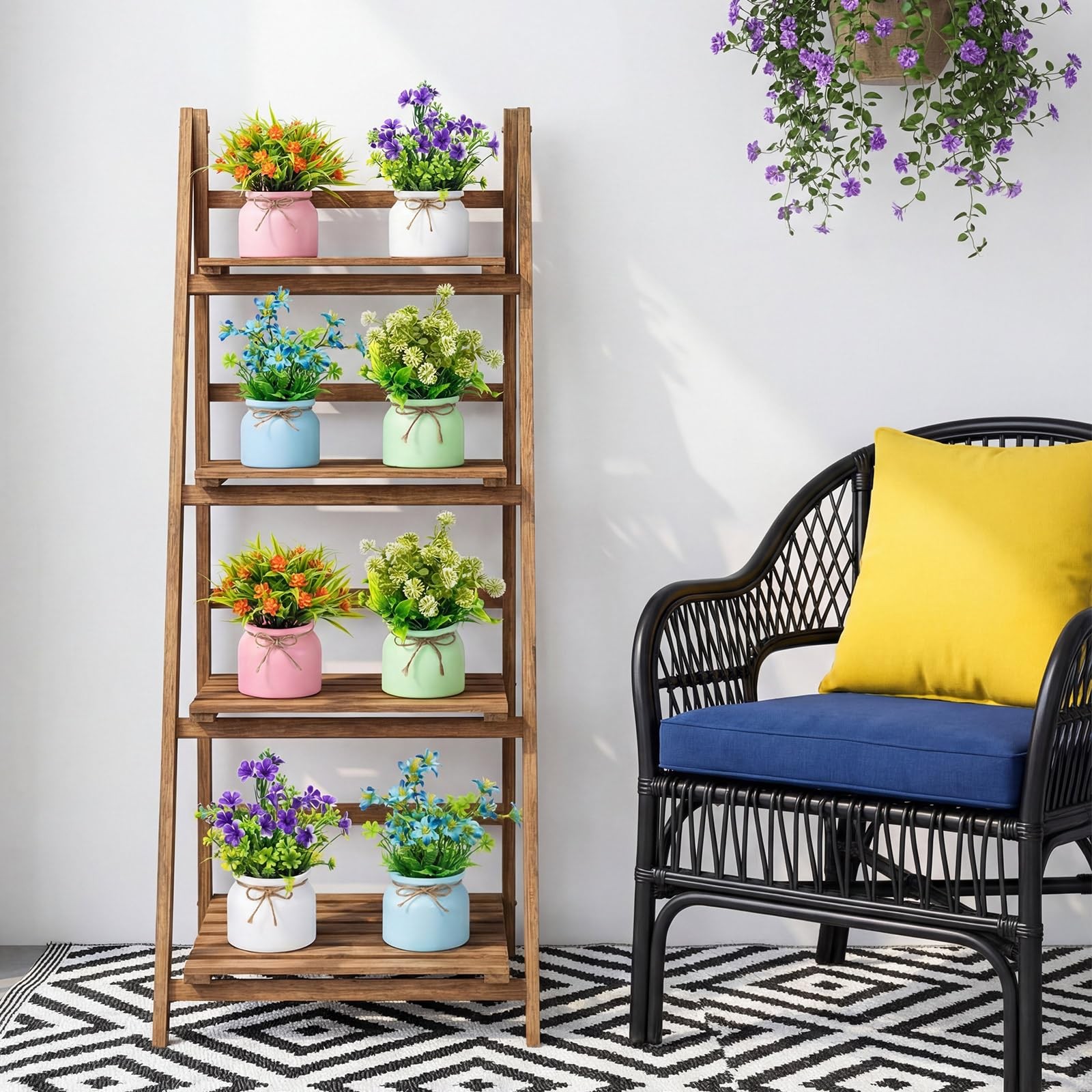Large Spring Artificial Flowers Potted Centerpieces Desktop Fake Plant 8 PCS