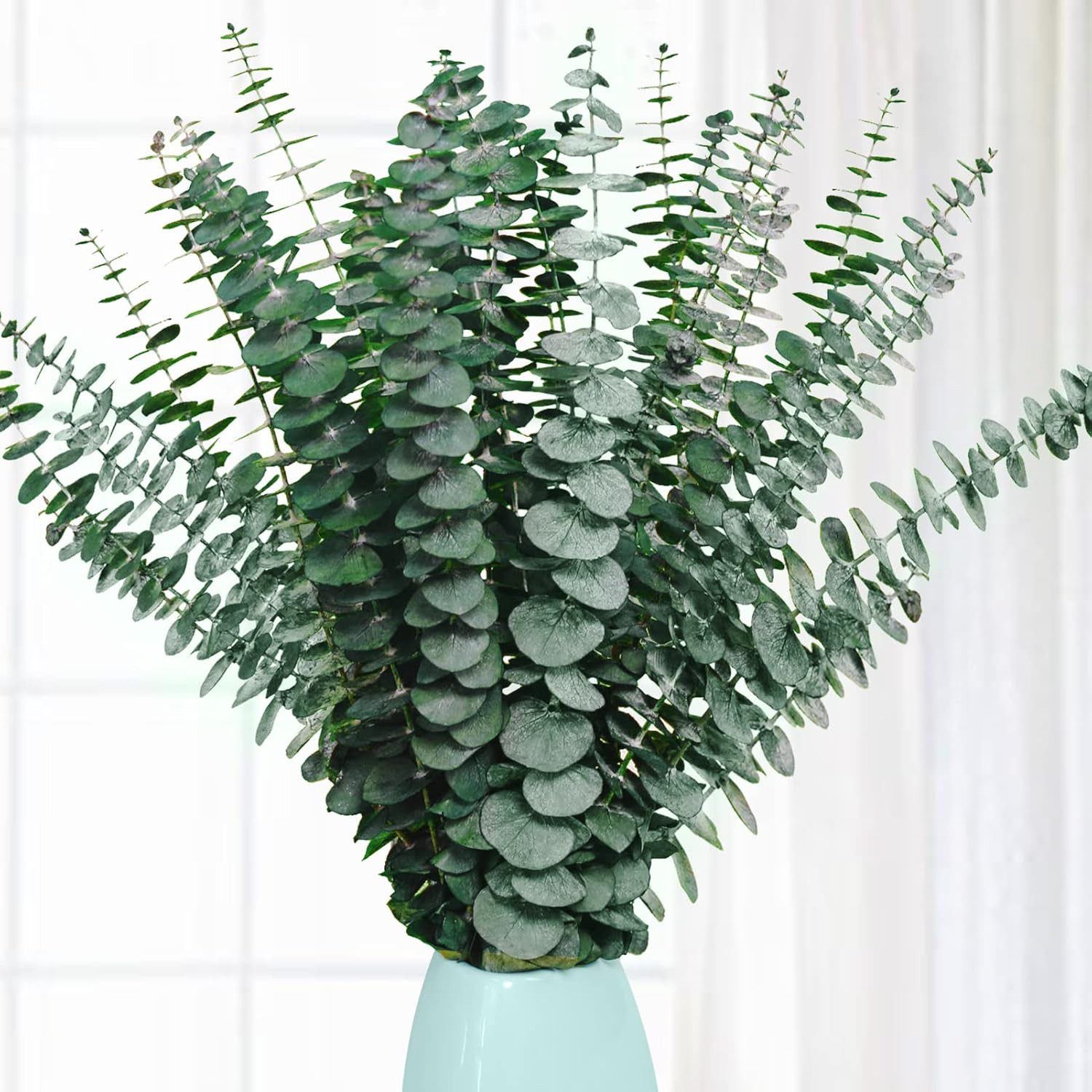 20 Pcs Preserved Dried Eucalyptus Stems, 17″ Natural Fresh Eucalyptus Branches