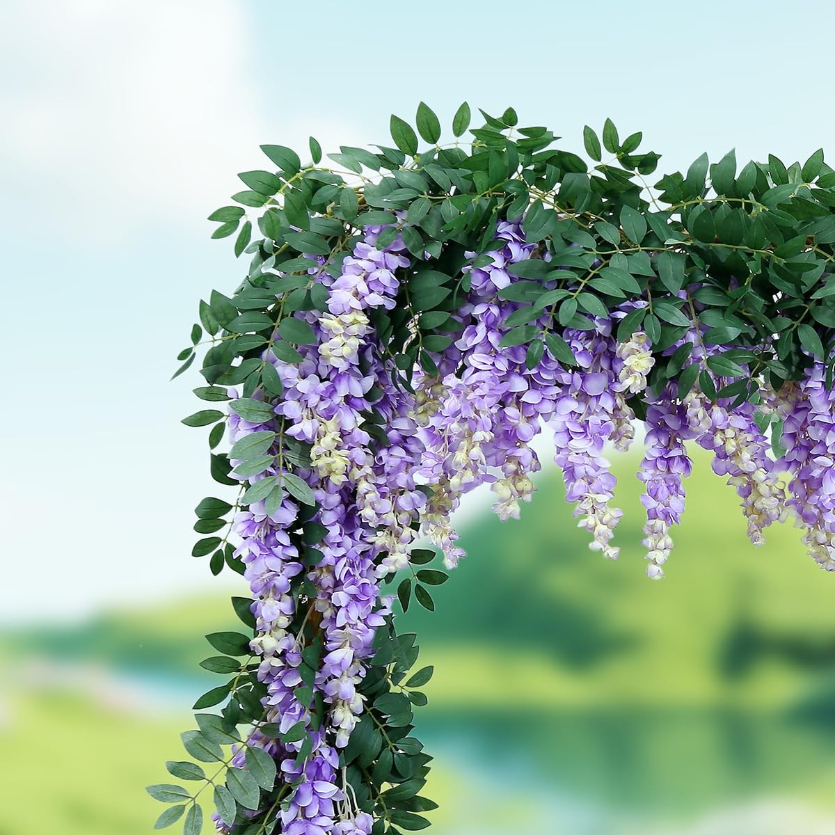 AROIUO 71″ Purple Wisteria Garland 1pc