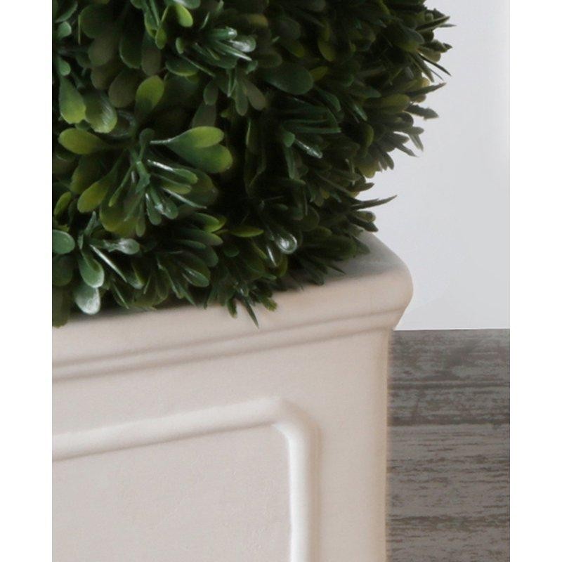 9″ Realistic Boxwood Plant in White Planter Modern/Farmhouse Decor Perfect Gift