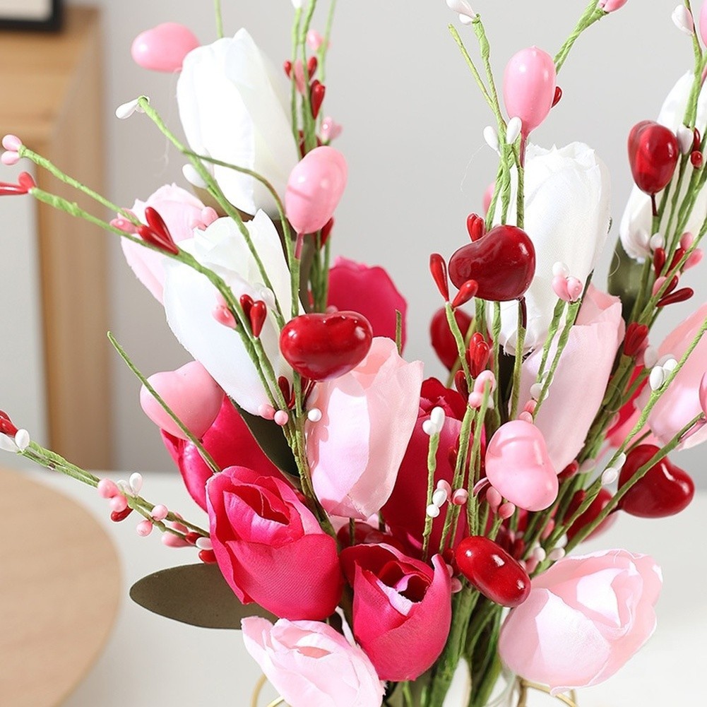 Silk Butterfly Bouquet Pink White Decor Delicate Silk Petals Sturdy Wire Stems