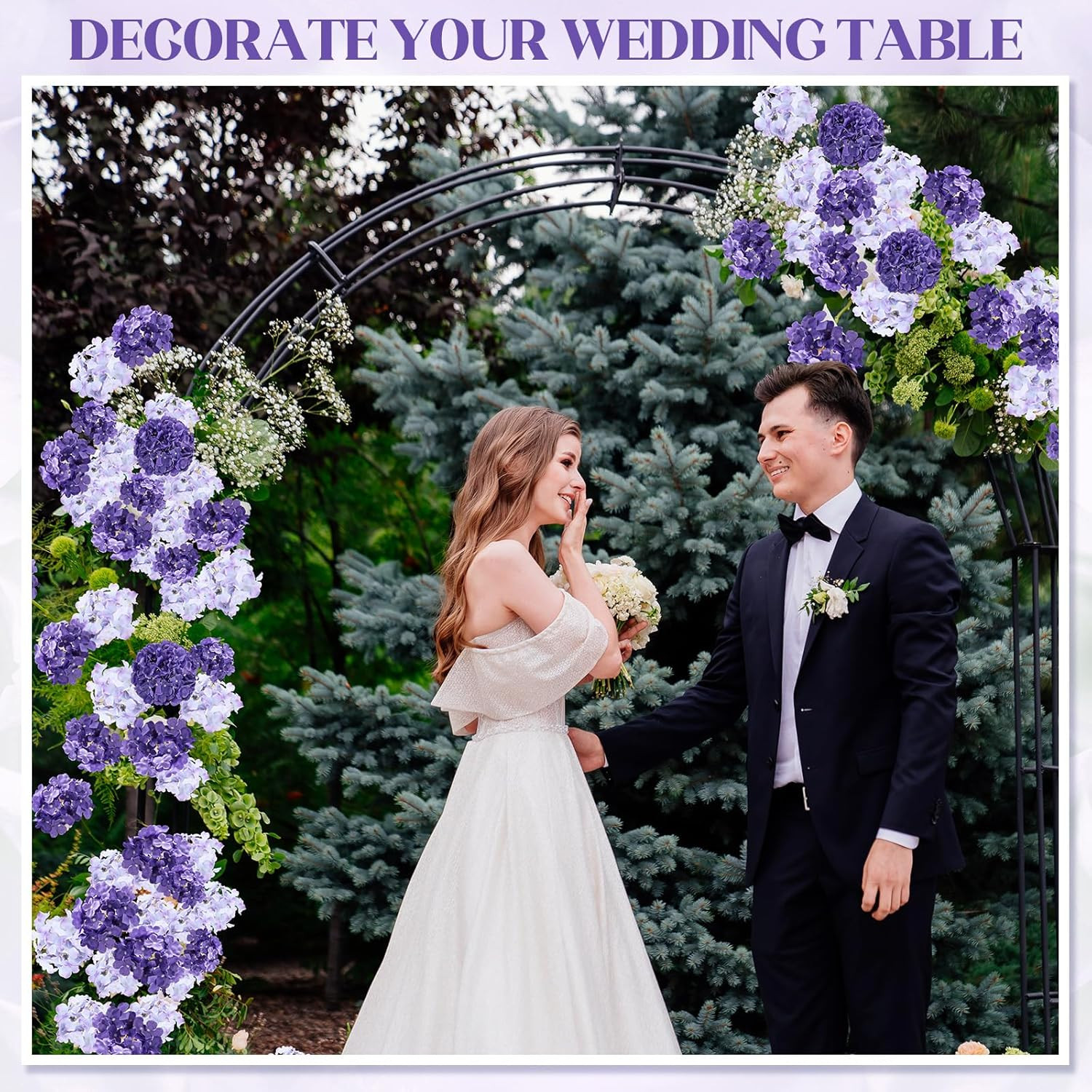100 Pcs Silk Hydrangea Flower Heads for Wedding & Home Decor – Purple