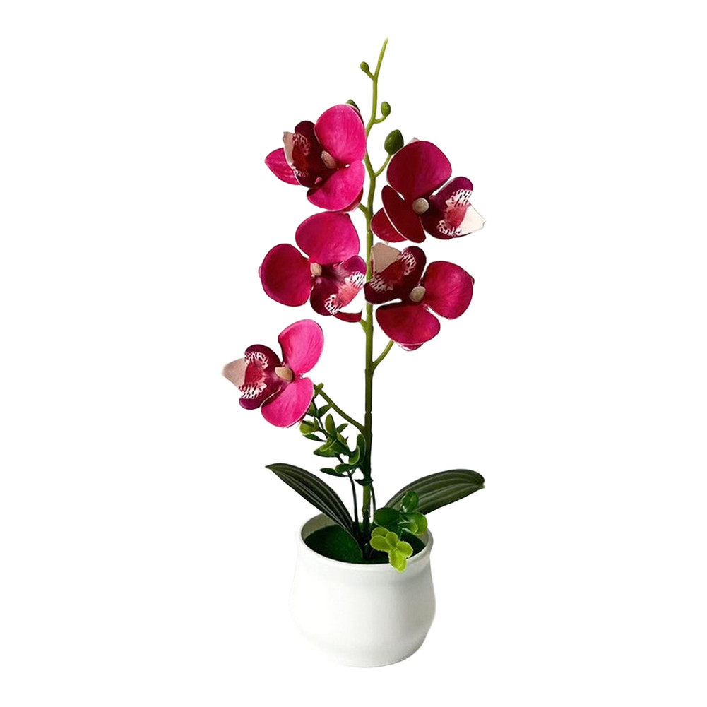 5pcs Phalaenopsis Artificial Flower Potted Plants 29cm for Indoor Outdoor Decor