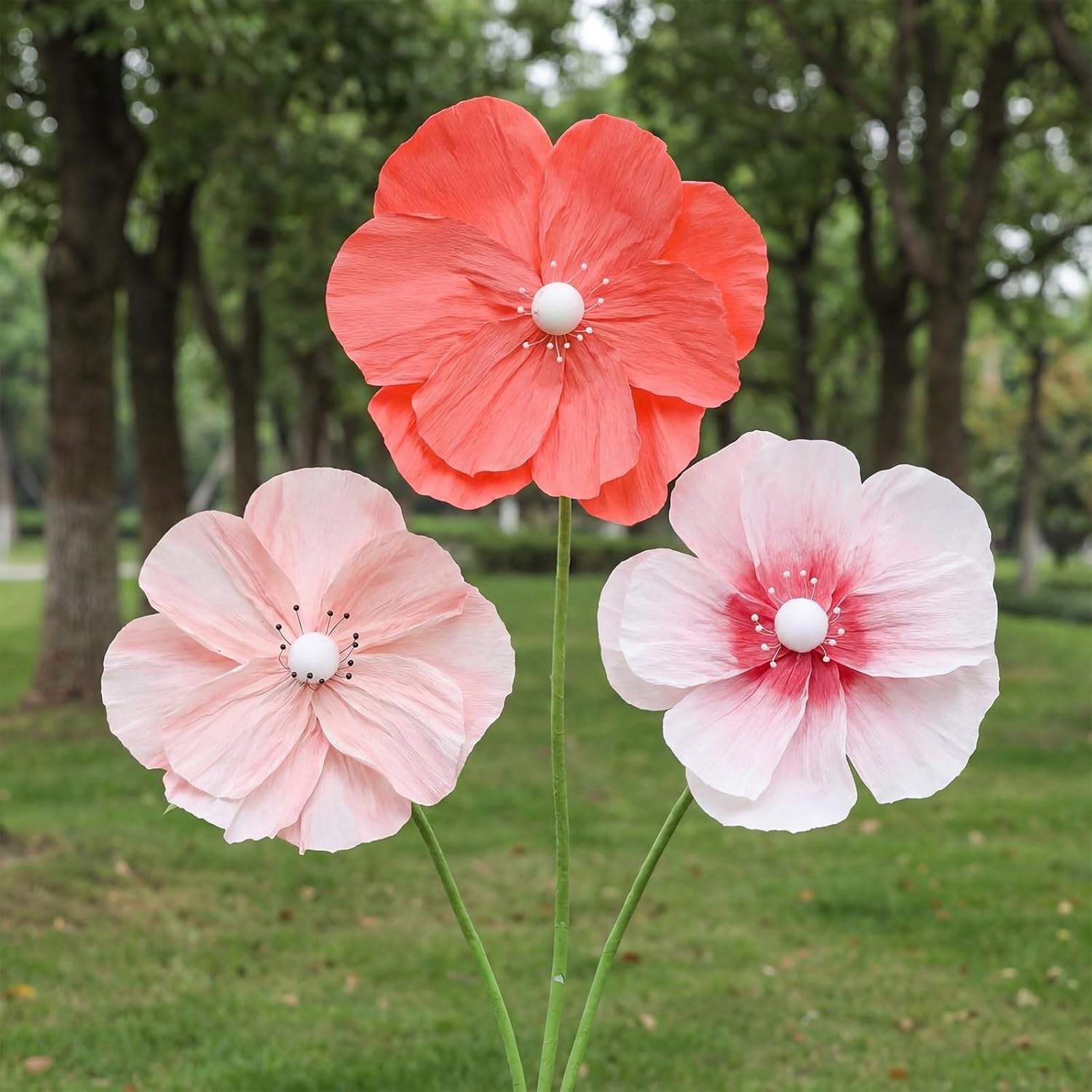 Giant 6.1Ft Artificial Flowers with Stand for Garden Party & Wedding Decor