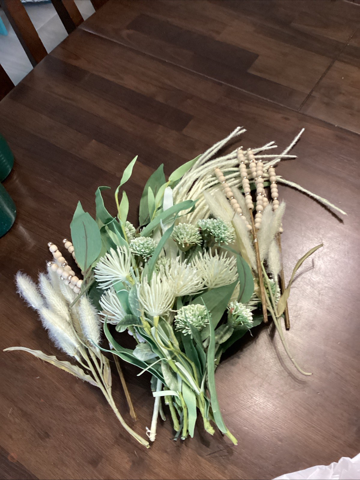 Faux Flowers. Assorted Cream And White Floral Stems, Greenery,