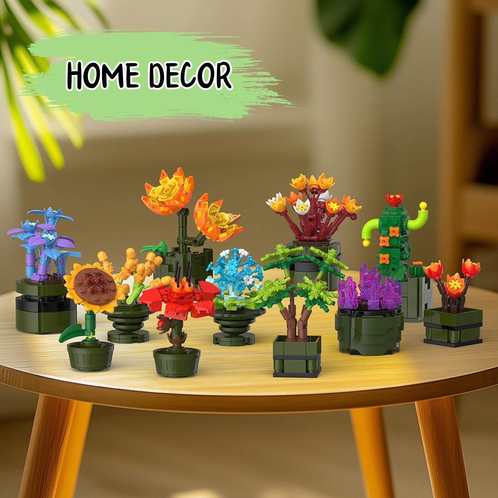 NUTCRACKER 12Pcs/Set Succulent Flower Building Set, Flower Bonsai Botanical C…