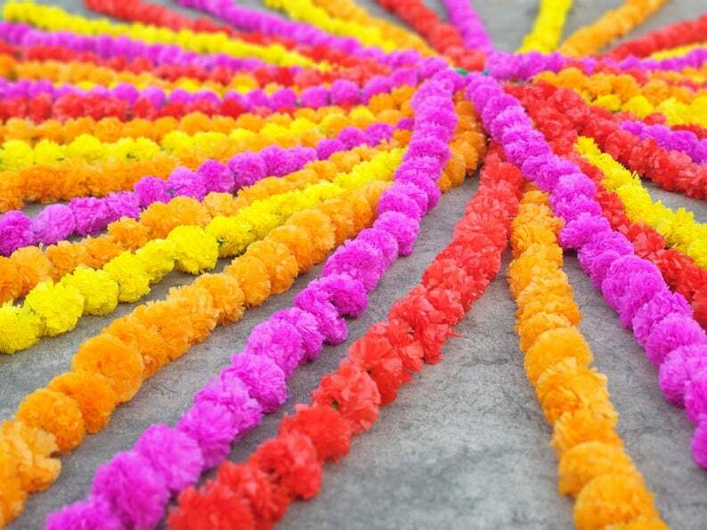 Artificial Marigold Flower Garlands Vine Wholesale Lot Wedding Event Party Home