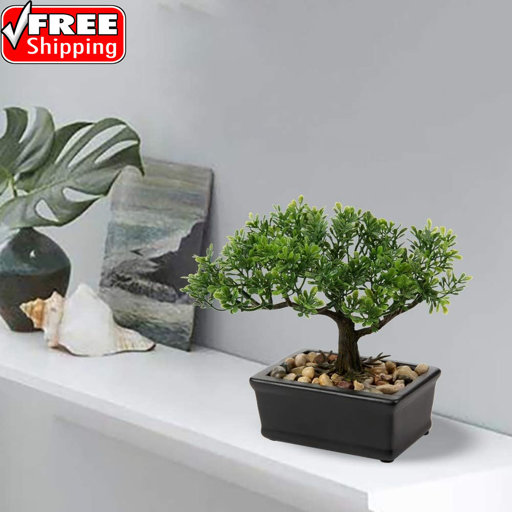 Artificial Bonsai Tree Juniper Faux Plants Indoor Small Fake Plants Decor with C