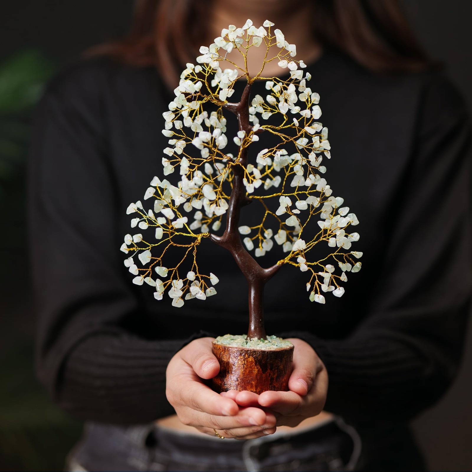 Green Jade Stone Money Tree | Tree of Life | Energy Healing Stones | Feng Shu…