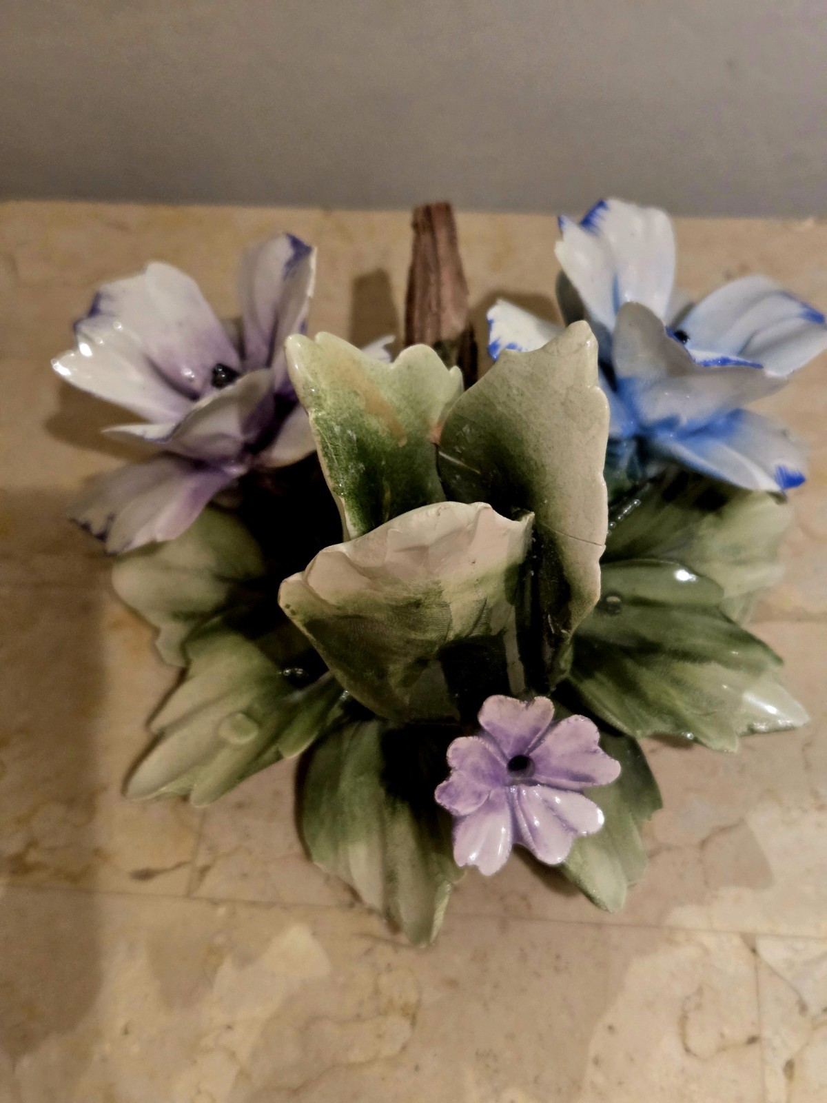 Capodimonte Italian Floral Bouquet, Porcelain,Original Floral Art,