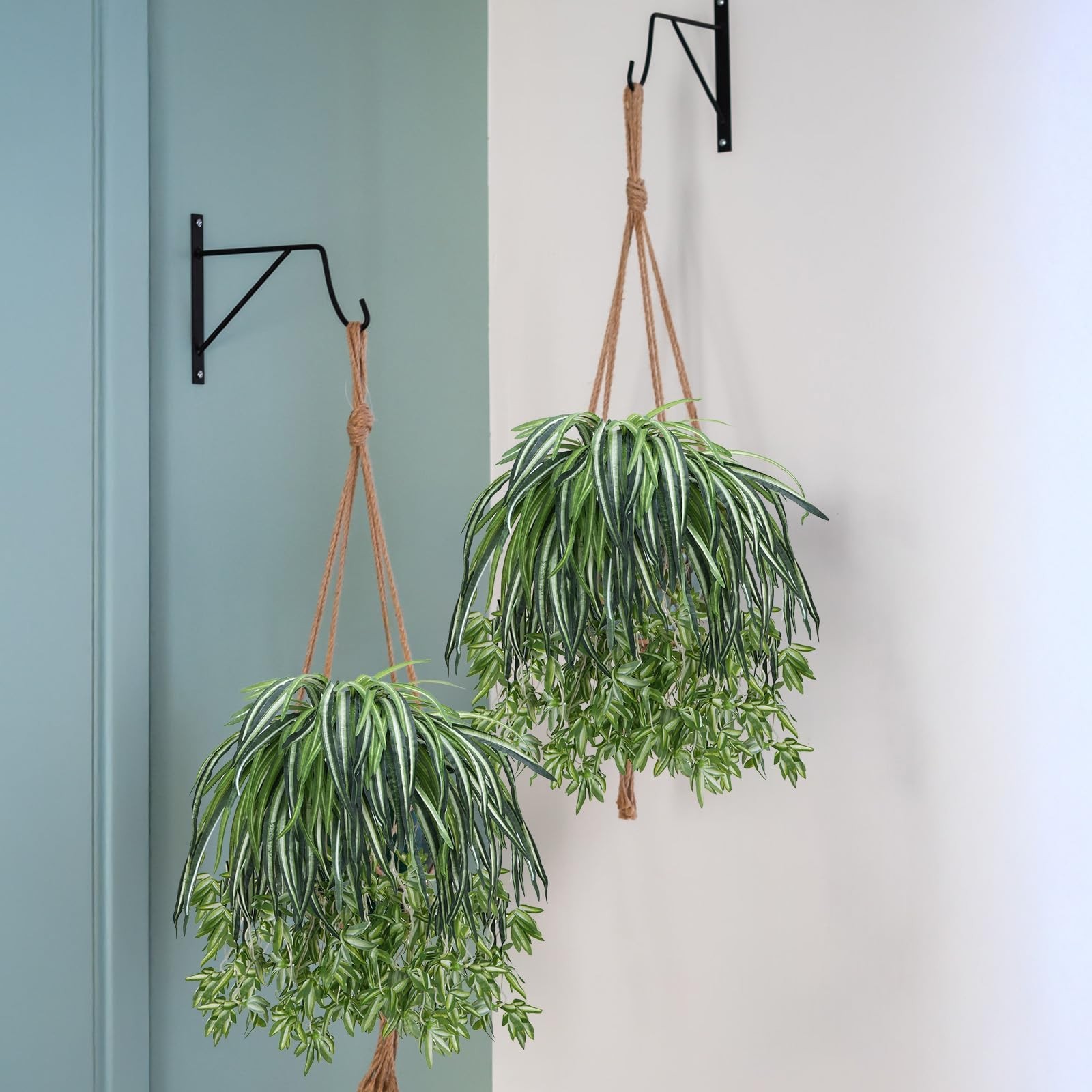 4PCS Spider Plant Artificial Hanging Spider Plants 26Inch Chlorophytum
