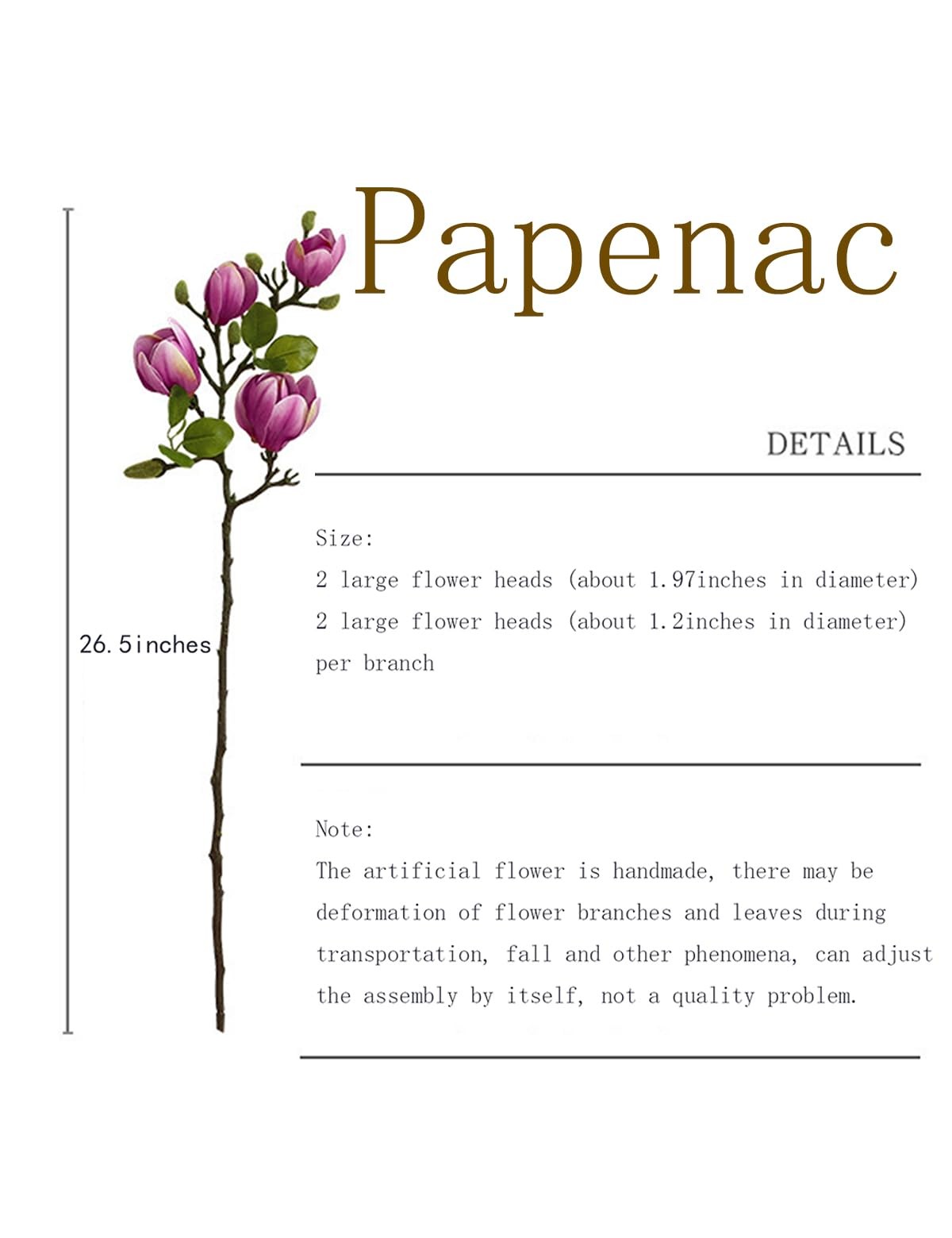 Magnolia Flowers Artificial Branches with Realistic Buds & Leaves