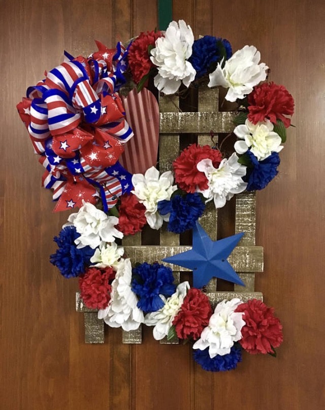 SALE! Outdoor Patriotic Wreath Door Fourth of July Independence Day Veterans