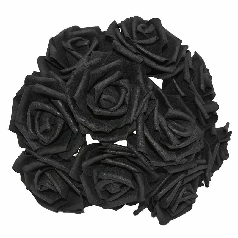 25 Heads 8CM Colorful Artificial PE Foam Rose Flowers Bride Home Bouquet Decor