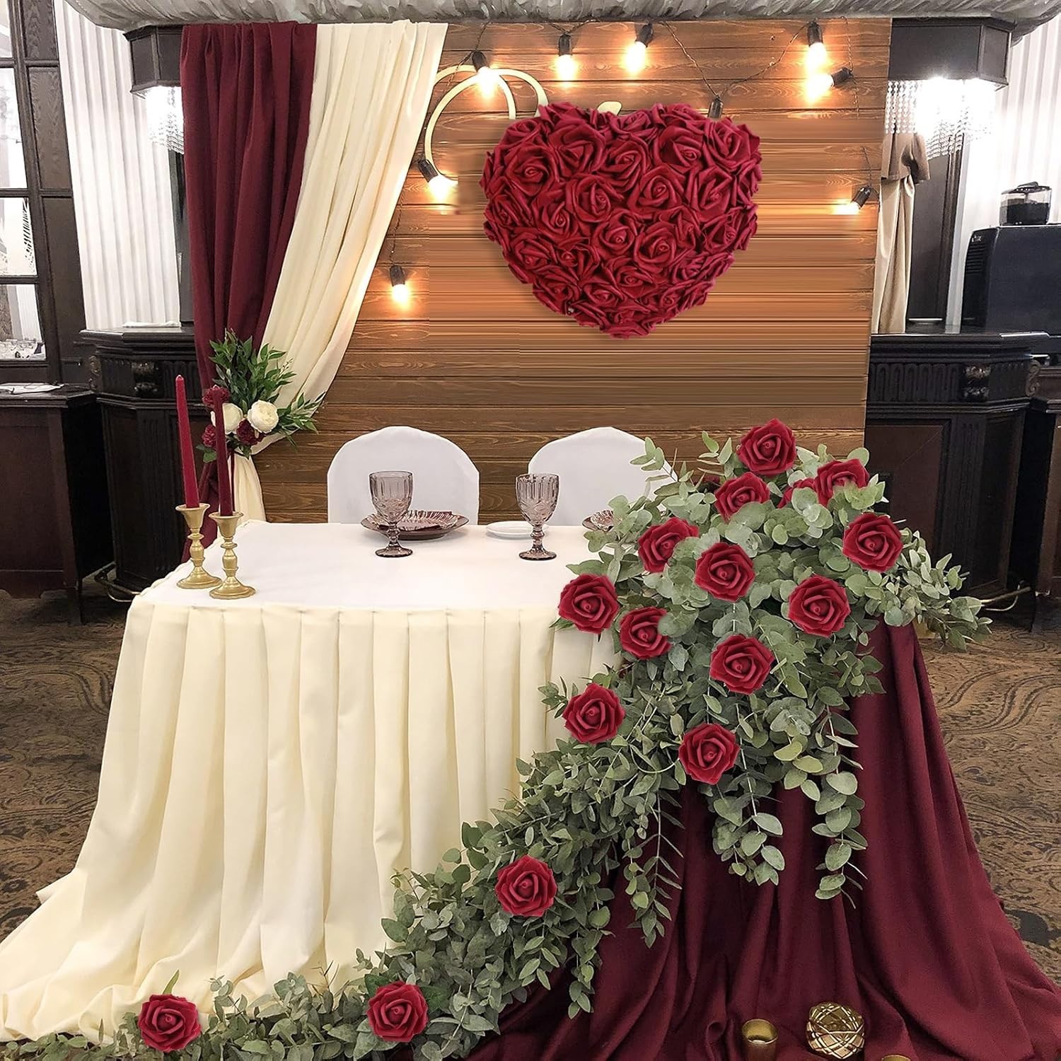 Burgundy Foam Roses, 100 Pack – DIY Wedding Decor