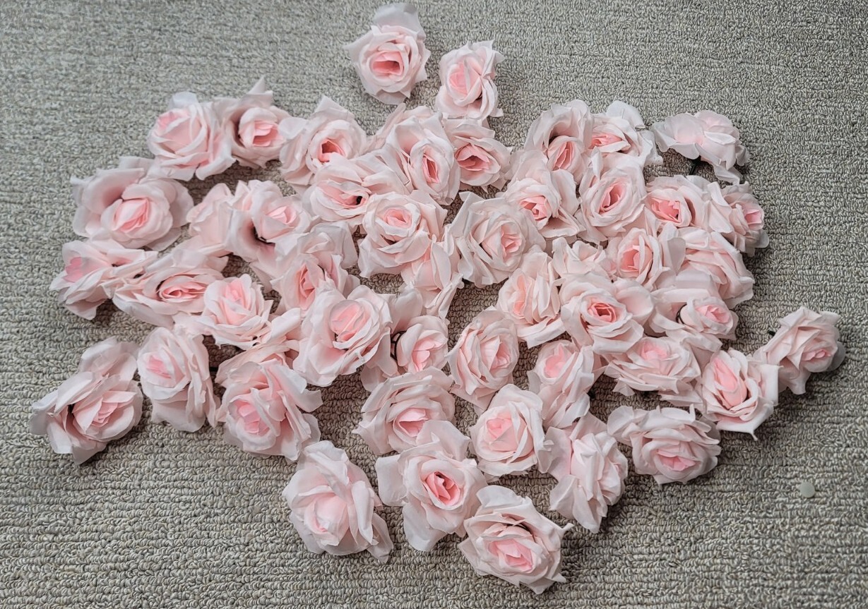 50 Pc Wreath Light Pink Rose Flowers Table Top Decor Wedding Decoration Tops NEW