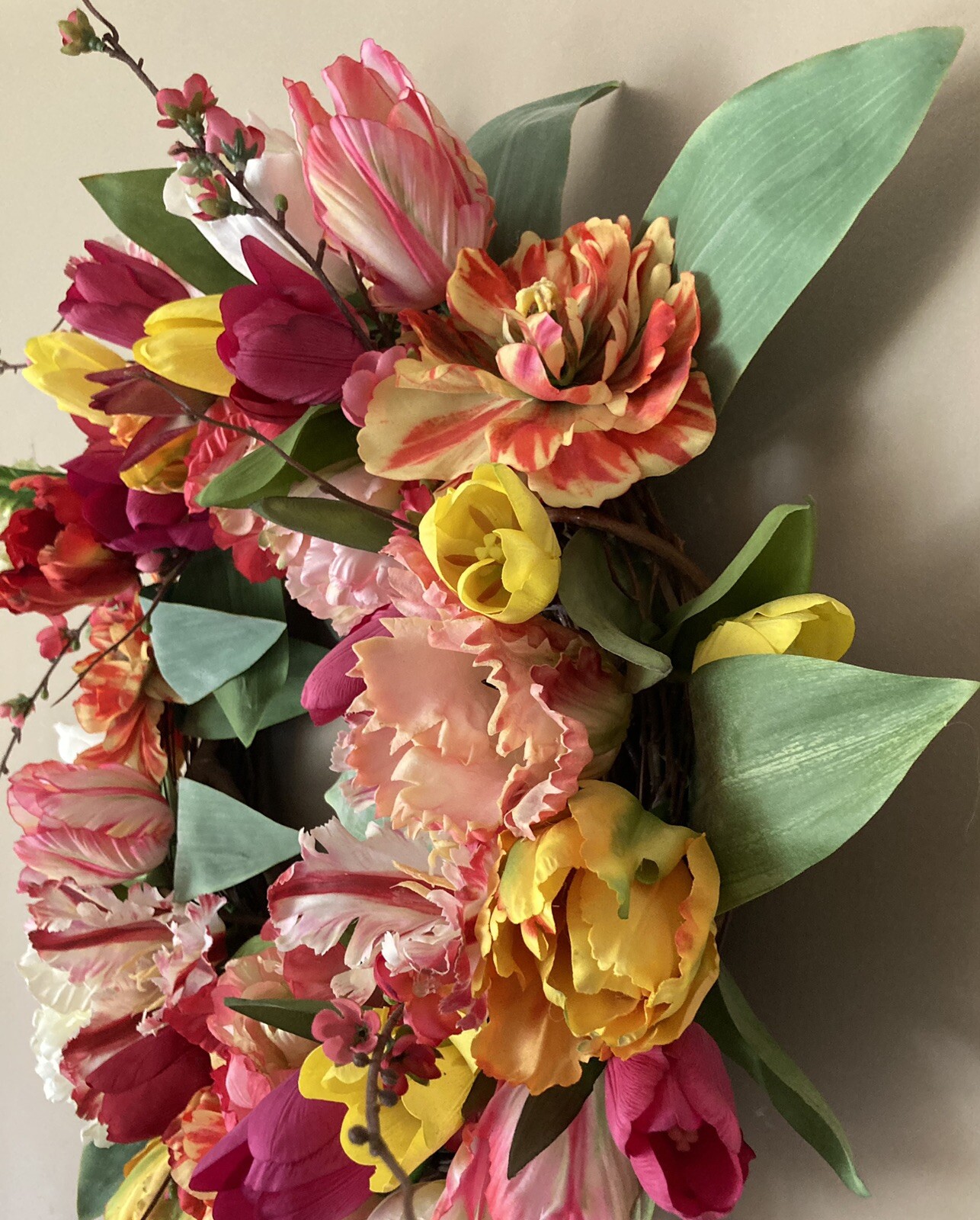 Extravagant And Colorful Tulip Wreath