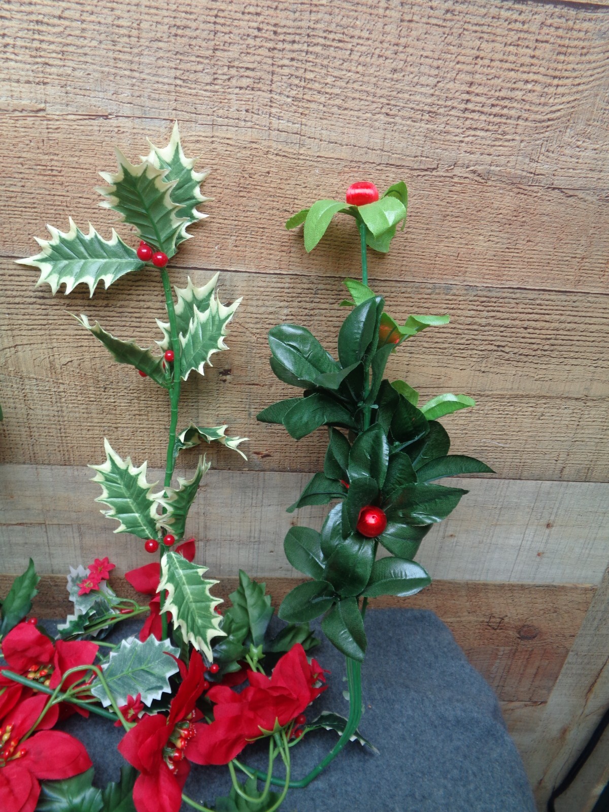 Vintage Silk Christmas Greenery Decor Wreath Floral Stems Candle Rings Lot of 20