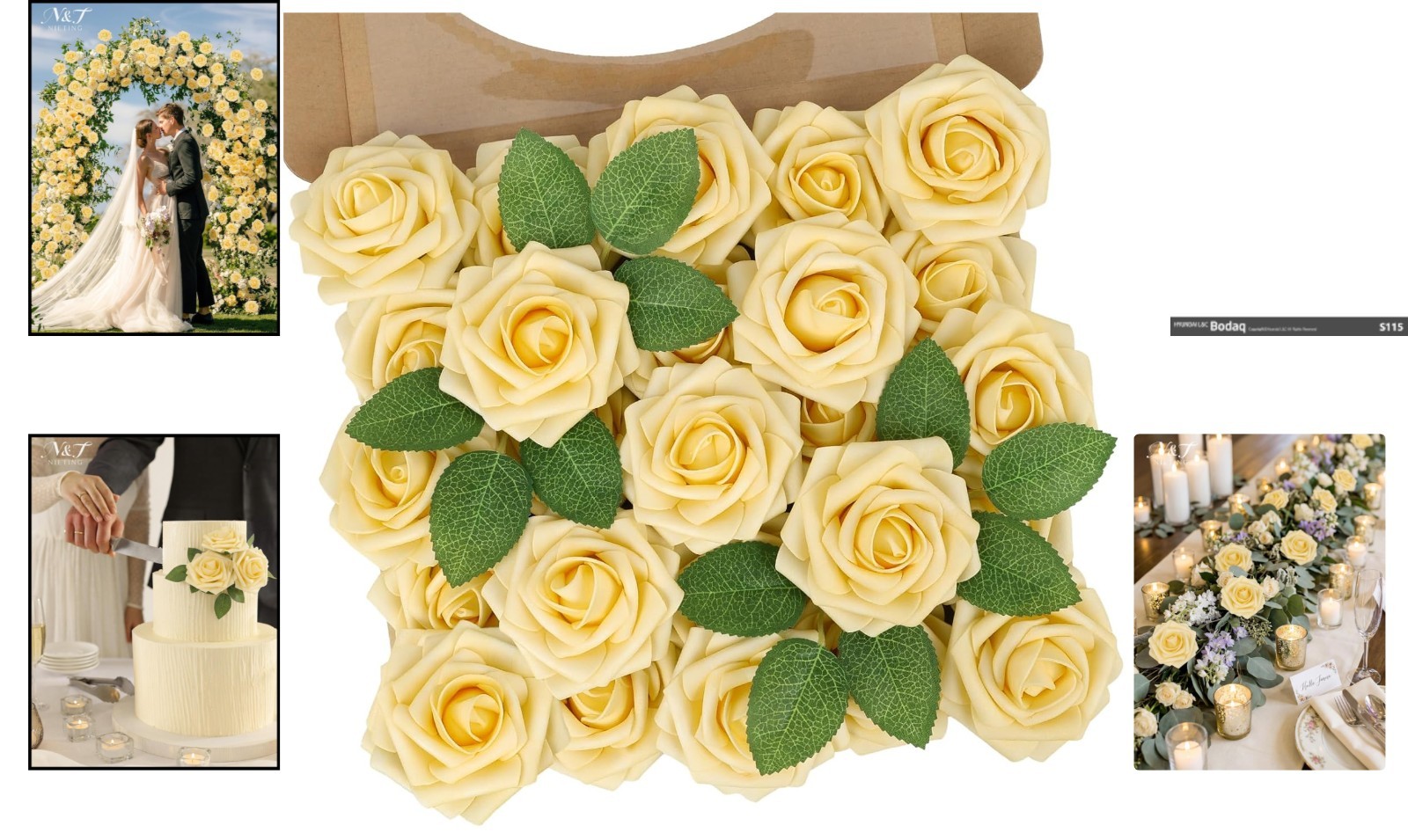 Realistic Handmade 25Pcs Yellow Roses – Perfect for Weddings & Parties