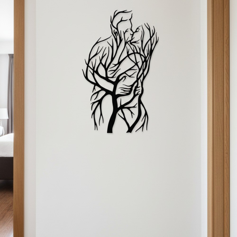 Intriguing Metal Tree Wall Art Sculpture Abstract Home Decor, Stylish Ornament