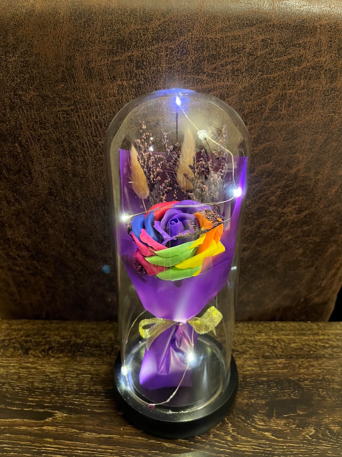 Romantic Home Decor Gifts Artificial Flower Gift multicolor Rose with Led Lights