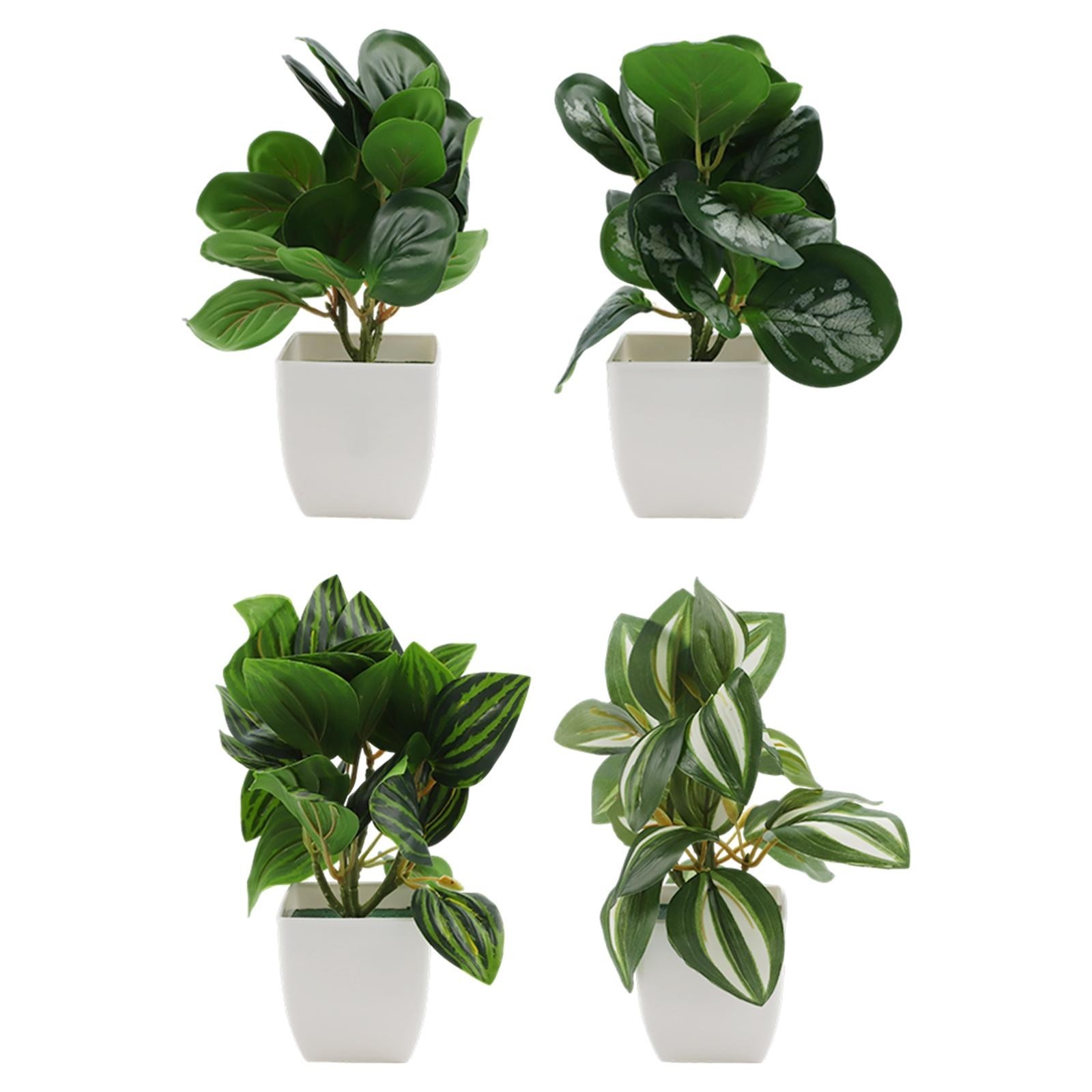Artificial Potted Plants for Indoor Use Set of 4 for Living Room and Bedroom