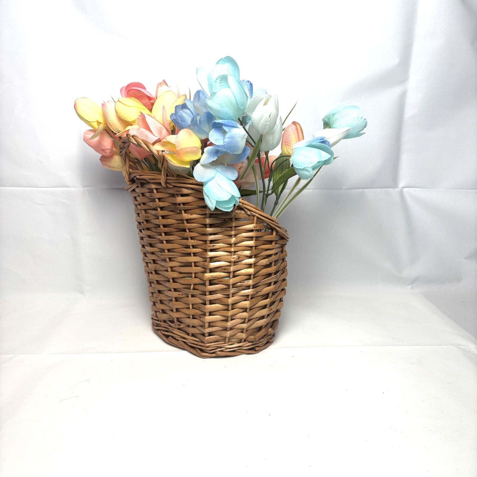 Easter Basket of Eggs and Flowers, Holiday Decor, Handmade