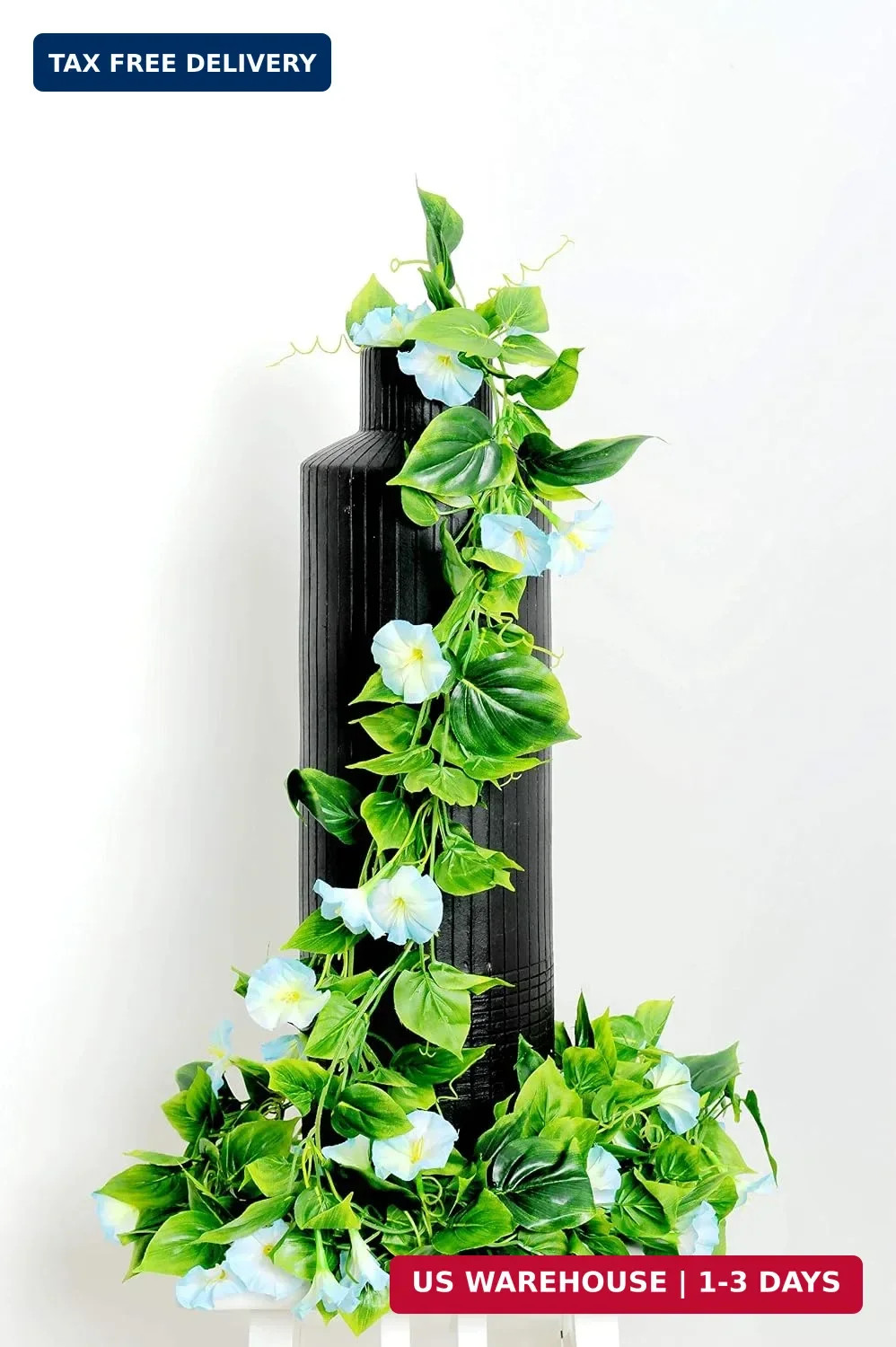 AirSun Artificial Morning Glory Flower Vines, 2pcs 15Feet Hanging Plants Silk Ga