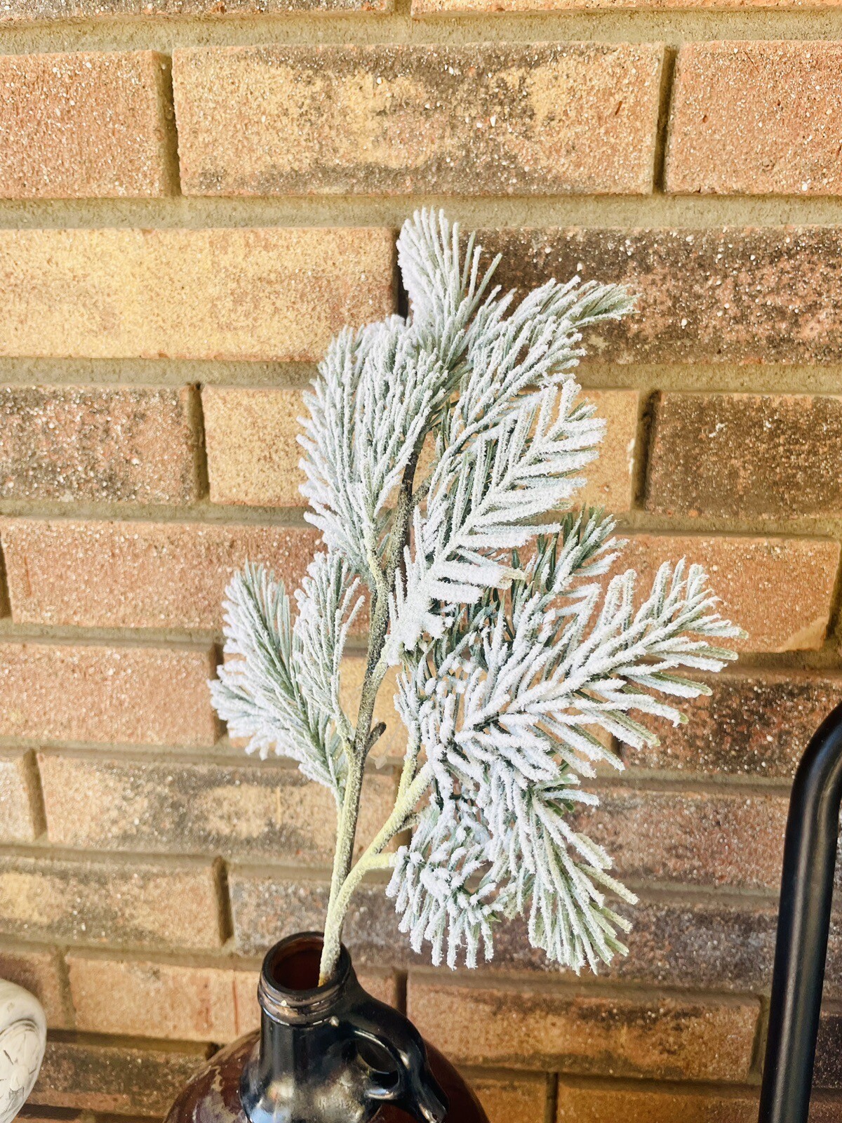 Flocked Pine Pick, 24” Christmas Or Winter