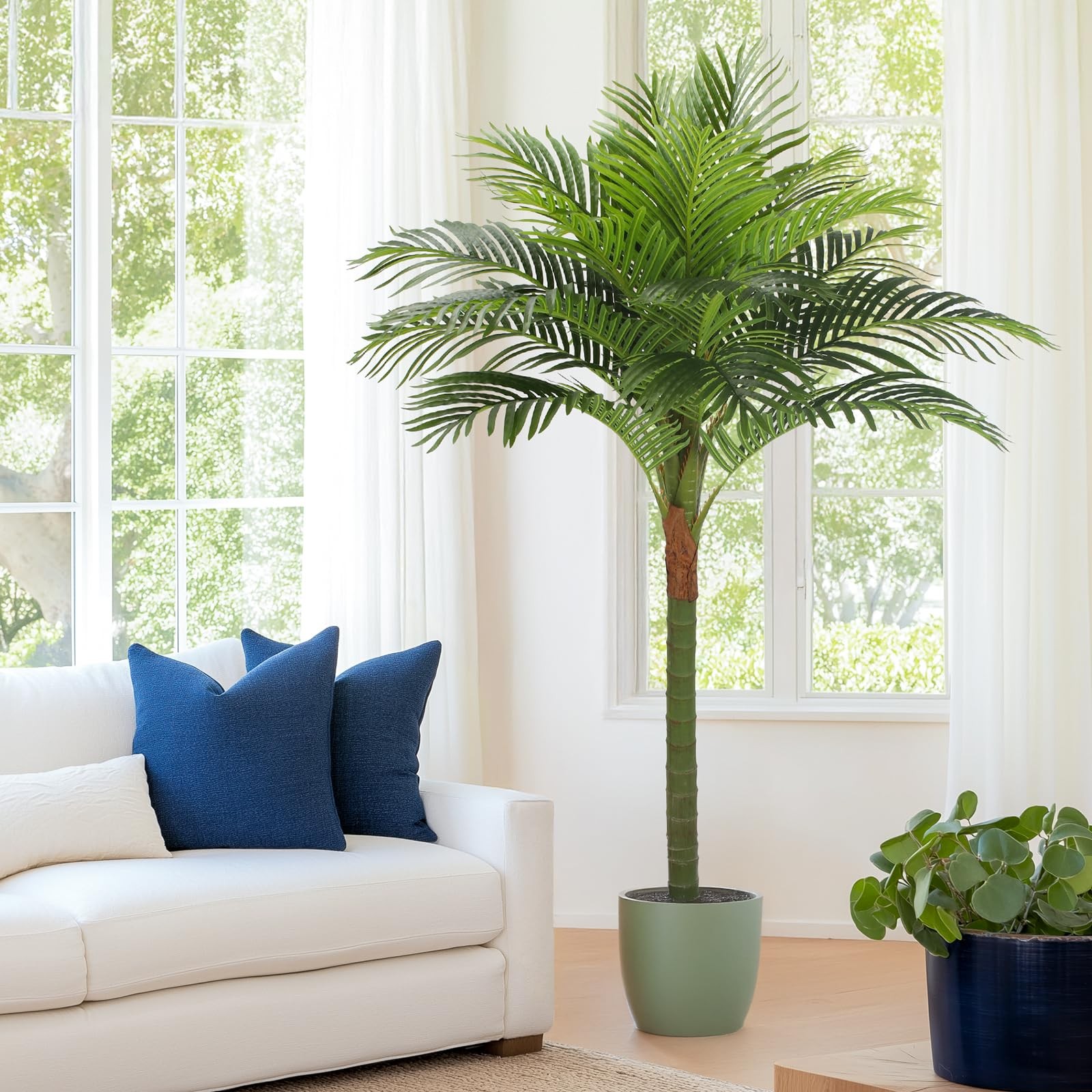 Palm Tree Artificial Tropical Plant 5FT Tall Faux Plants Indoor Fake Floor Pl…