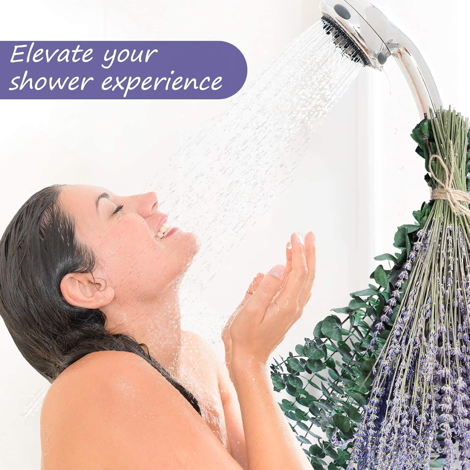 70PCS Preserved Eucalyptus Stems & Dried Lavender Bundles for Shower, 17” Na…