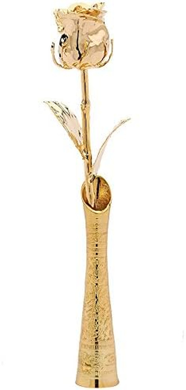 24K Gold Dipped Rose with Vase – Romantic Gift for Her, Wedding & Anniversary