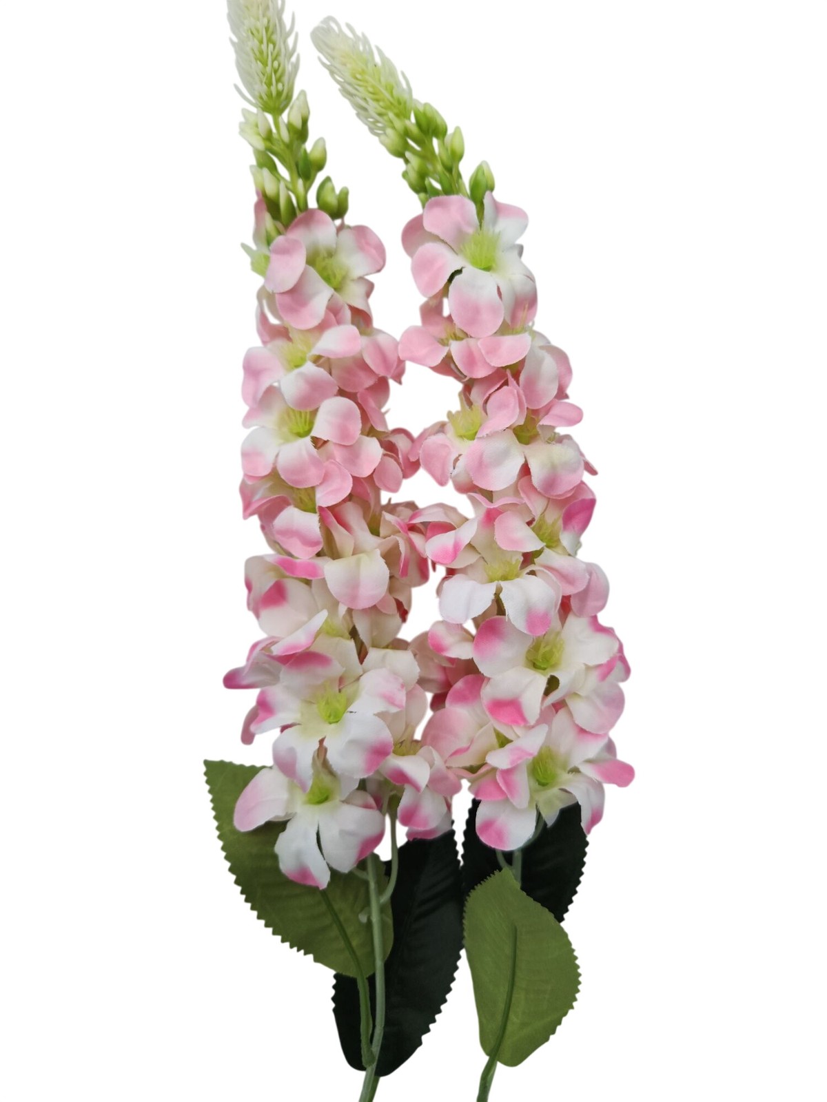 Artificial Pink White Snapdragon Stems Set of 2 Tall Faux Flowers Centerpiece