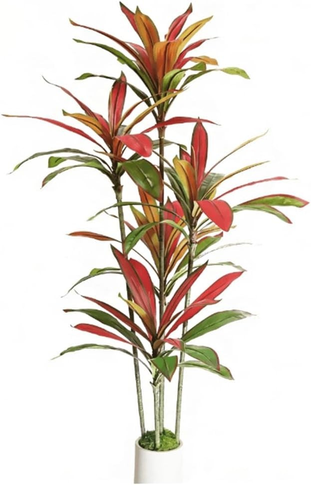 Artificial Dracaena Tree Red 5FT – Faux Trees Indoor with Natural Leaver and …