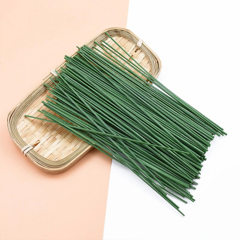 100pcs Floral Stem Wire Plastic Artificial Flower Green Stem Rod Plant Stub Wire